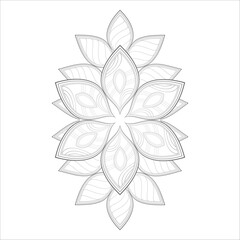Obraz premium Vector coloring book of flowers for adult, for meditation, relax and fun. attractive flowers design for colouring book in black outline and white background