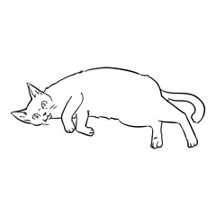 猫の線画　透過