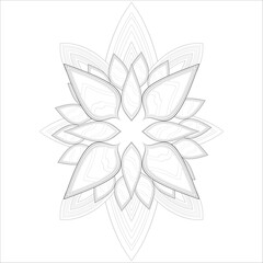 Vector coloring book of flowers for adult, for meditation, relax and fun. attractive flowers design for colouring book in black outline and white background