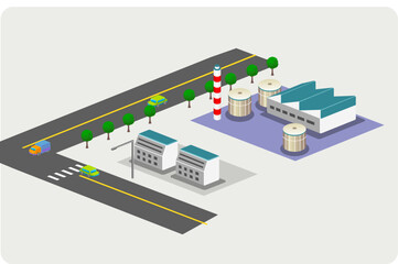 Desktop Office, Park, Gas station Building Icon Pack.