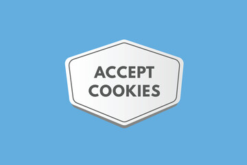 Accept Cookies text Button. Accept Cookies Sign Icon Label Sticker Web Buttons