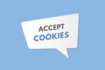 Accept Cookies text Button. Accept Cookies Sign Icon Label Sticker Web Buttons