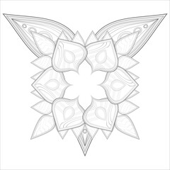 Coloring Books for adults. Hand drawn flowers in zentangle style for t-shirt design or tattoo and coloring book