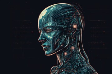 Advanced Artificial Intelligence Robot Created with Generative AI