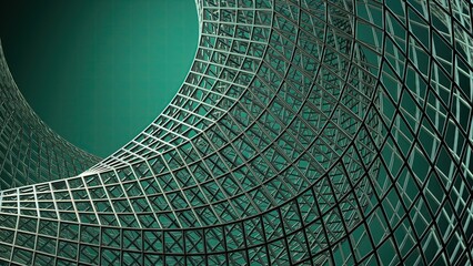 Obraz premium Green Contemporary art-like reticulated plate with bends and twists beautifully rendered. Abstract, Elegant and Modern