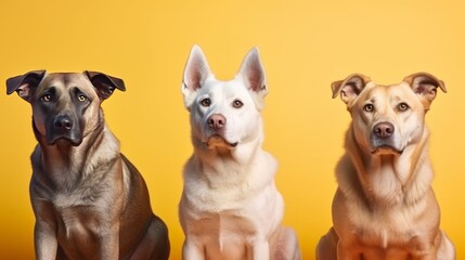  Beautiful Shelter Dogs on Colored Background - Generative AI