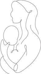 Mothers day outline, line, art, line art, graphic, design, vector, black, white, love, illustration, card, mum, mom, baby, mommy, parents, mom and baby, abstract