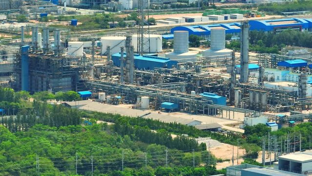 Natural gas separation plants are commonly found because the complex is home to a number of petrochemical and chemical companies that use natural gas as a feedstock for their production processes.

