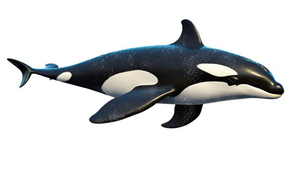 whale isolated on transparent background. 3D render.