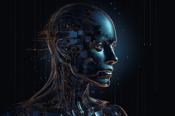 Advanced Artificial Intelligence Robot Created with Generative AI