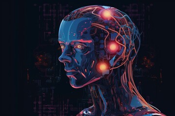 Advanced Artificial Intelligence Robot Created with Generative AI