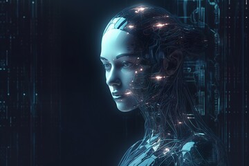 Advanced Artificial Intelligence Robot Created with Generative AI