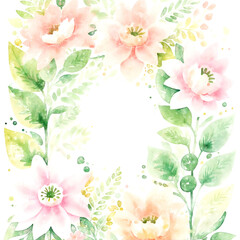 Elegant and beautiful watercolor floral illustration