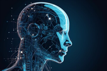 Obraz premium Advanced Artificial Intelligence Robot Created with Generative AI