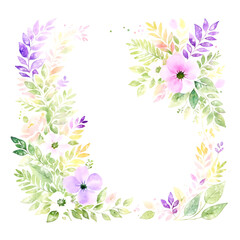 Elegant and beautiful watercolor floral illustration - 600035285