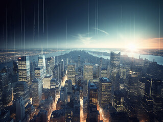 Obraz premium city skyline at night