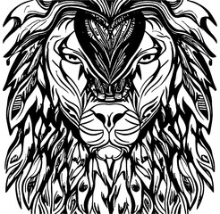 lion head tattoo vector