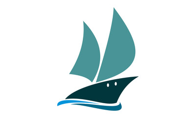 sailing ship vector illustration logo