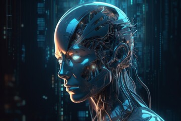 Advanced Artificial Intelligence Robot Created with Generative AI