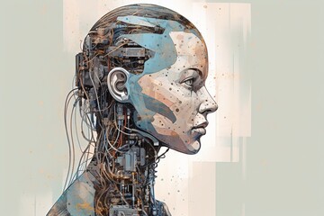 Advanced Artificial Intelligence Robot Created with Generative AI
