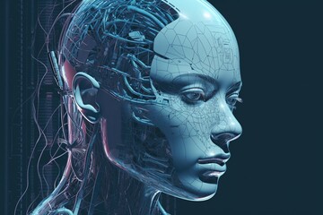 Advanced Artificial Intelligence Robot Created with Generative AI