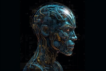 Advanced Artificial Intelligence Robot Created with Generative AI