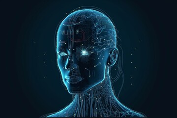 Advanced Artificial Intelligence Robot Created with Generative AI