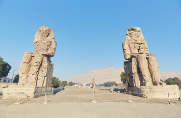 The Stunning Colossi of Memnon on the West Bank of Luxor, Egypt