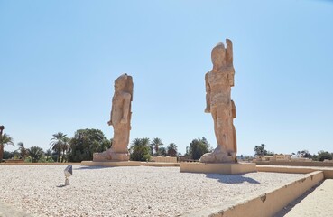 The Stunning Colossi of Memnon on the West Bank of Luxor, Egypt