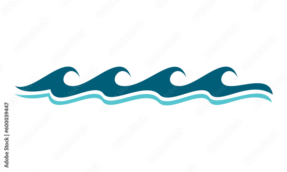 Wall mural big water wave vector logo