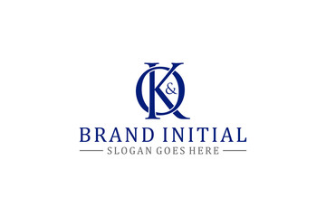 Fototapeta premium Brand initial logo K O letter business finance illustration