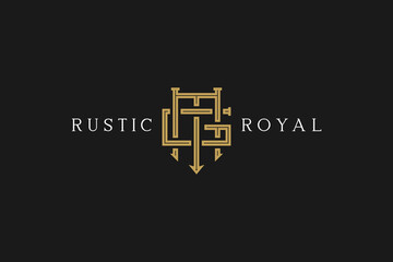 Obraz premium MG initial letter logo design typography vintage classic