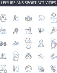 Fototapeta premium Leisure ans sport activities line icons collection. Recreation, Entertainment, Pursuits, Amusements, Hobbies, Pastimes, Games vector and linear illustration. Play,Fun,Relaxation outline signs set