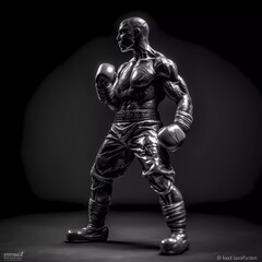 Fototapeta na wymiar statue of a boxer fighter, Generative Ai