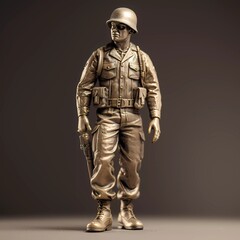 Fototapeta premium statue of 1960's soldier, Generative Ai