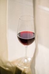 glass of red wine indoor