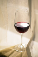 glass of red wine indoor