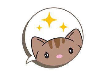 猫の感情表現付き吹き出し