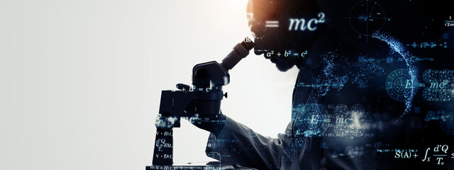 Science technology concept. Wide angle visual for banners or advertisements.