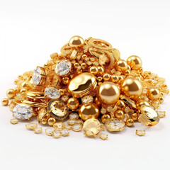 Wealth, Abundance, Gold, Golden Jewelries, Golden Treasure, Diamonds, Gold Coins, Gems, Money, Luck, Lucky, Prosperity, Rich, Treasure, Jewelry