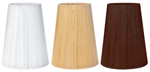 set of thread fabric lampshade isolated mockup for interior design