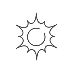 Sun related vector linear icon. Vector outline illustration Isolated on white background. Editable stroke