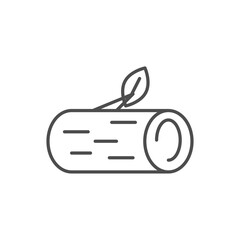 log related vector linear icon. Three wood log. Campfire wood. Firewood Vector outline illustration Isolated on white background. Editable stroke