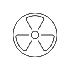 Radiation sign related vector linear icon. Nuclear energy icon. Atomic power. Radioactive danger. Vector outline illustration Isolated on white background. Editable stroke