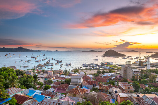 panoramic view of labuan bajo harbour