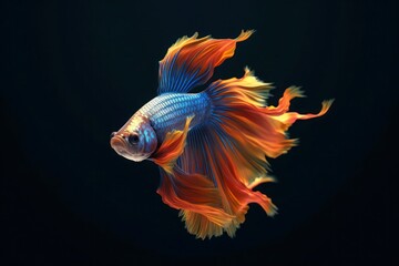 Fototapeta premium Beautiful Beta Fish. Aquarium fish. Generative AI