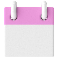 Empty calendar. 3D calendar. 3D illustration.