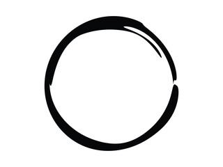 Grunge circle made of black paint.Grunge circle made of black ink.Grunge round element made of black paint.