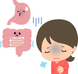 胃腸の調子が悪い女性