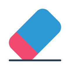 Illustration vector graphic icon of Eraser. Flat Style Icon. Education Themed Icon. Vector illustration isolated on white background. Perfect for website or application design.